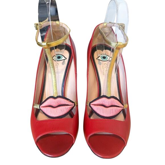 Gucci Shoes - Gucci Surreal Lips Heel Red  Sandals 100mm EU 36.5 Alessandro Michele